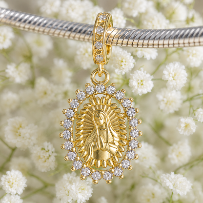 Miracle of Guadalupe Charm 18k Gold Plated