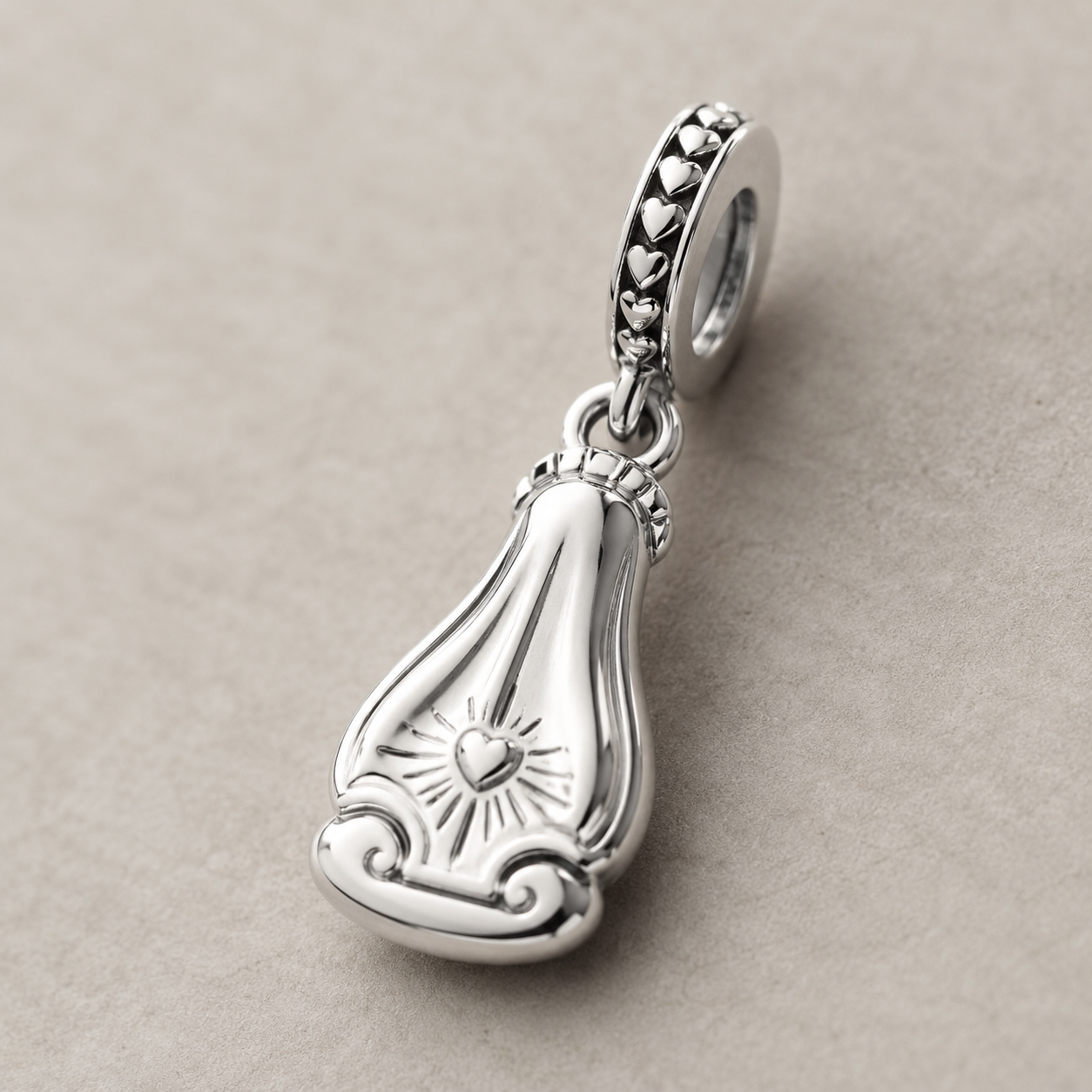 Immaculate Heart of Mary Charm — 925 Silver