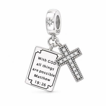 With God All Things Are Possible Charm 925 Silver