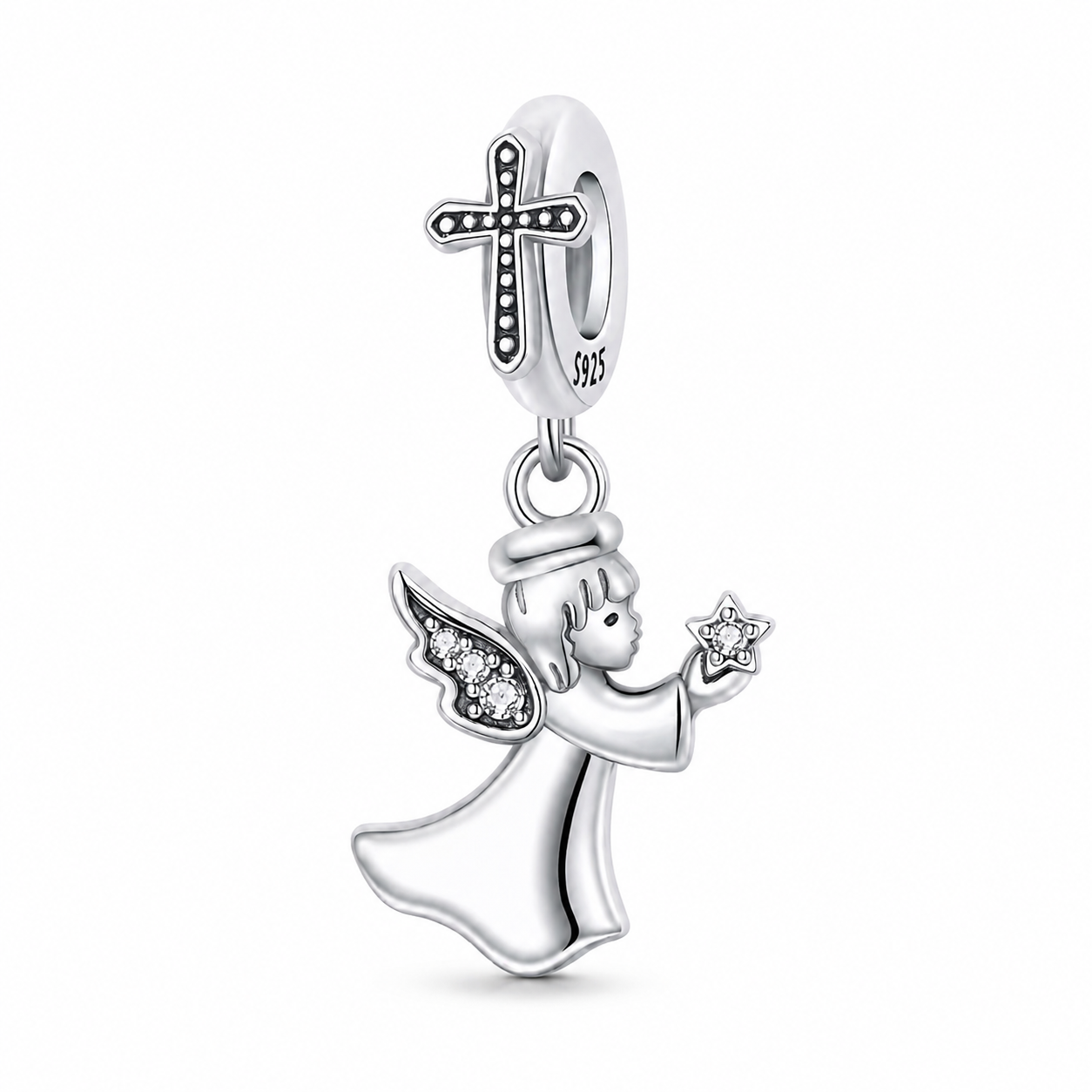 Angel with Star Charm 925 Silver