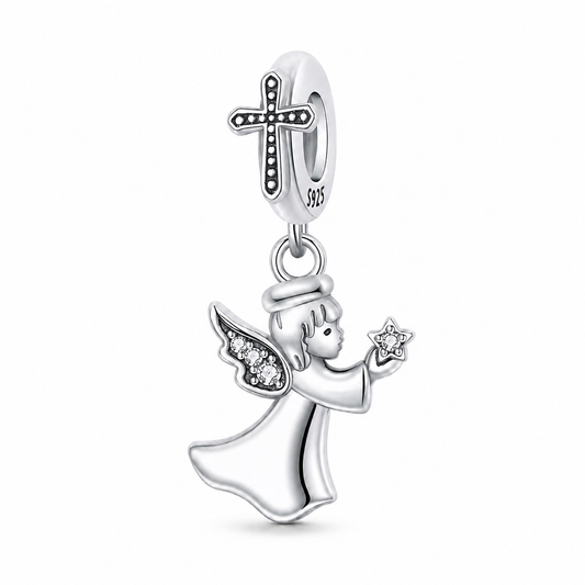 Angel with Star Charm 925 Silver