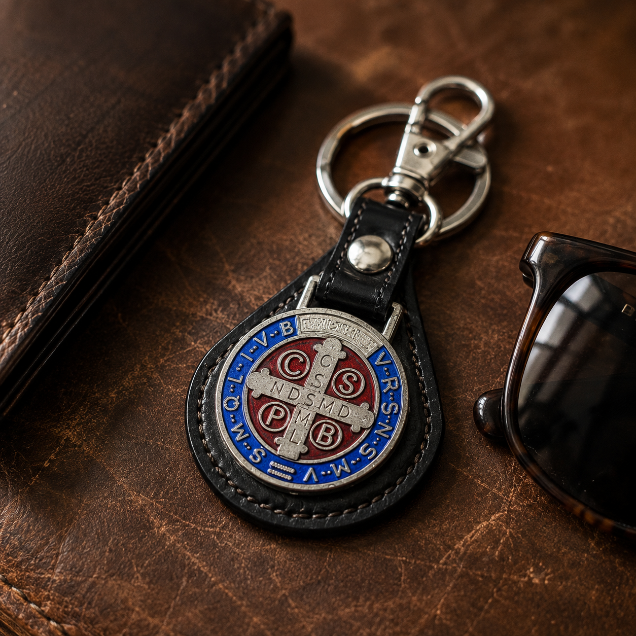 Guardian of the Road Saint Benedict Keychain