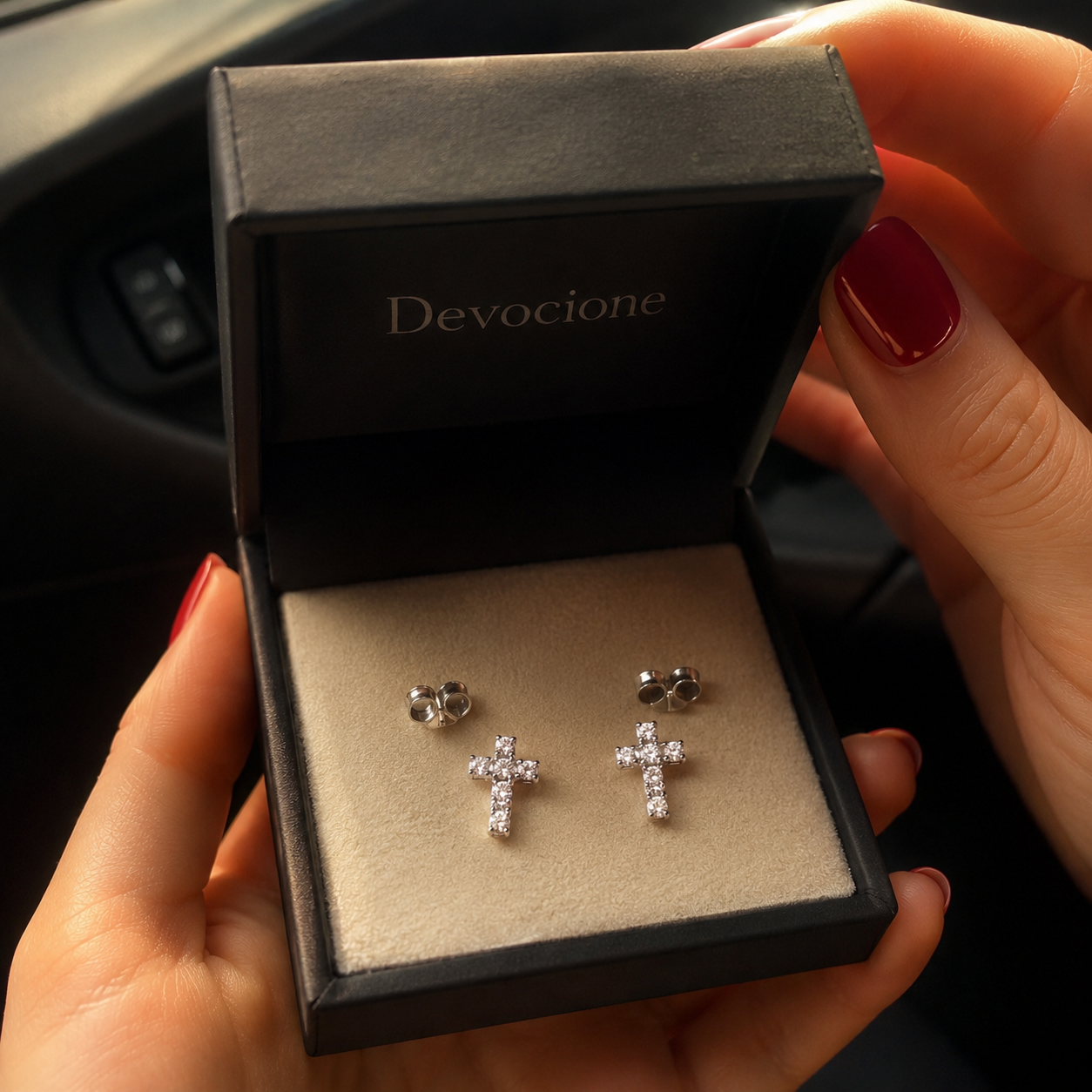 Brilliant Faith Cross Studs