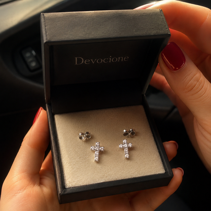 Brilliant Faith Cross Studs