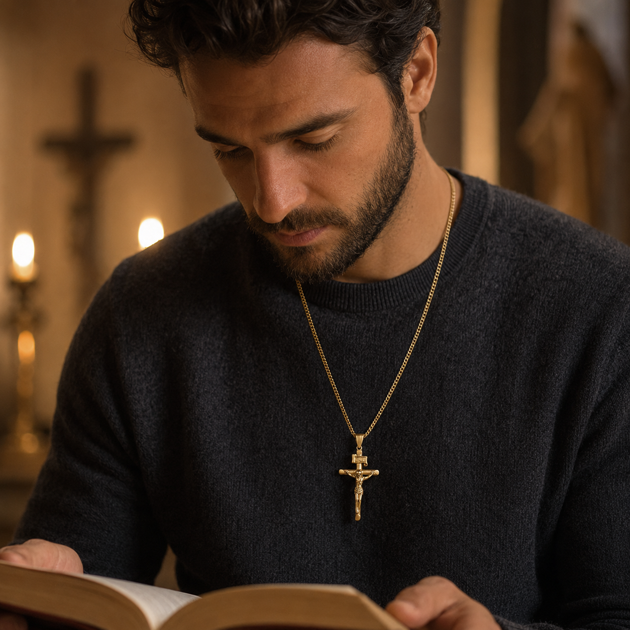 Honor and Faith Crucifix Necklace