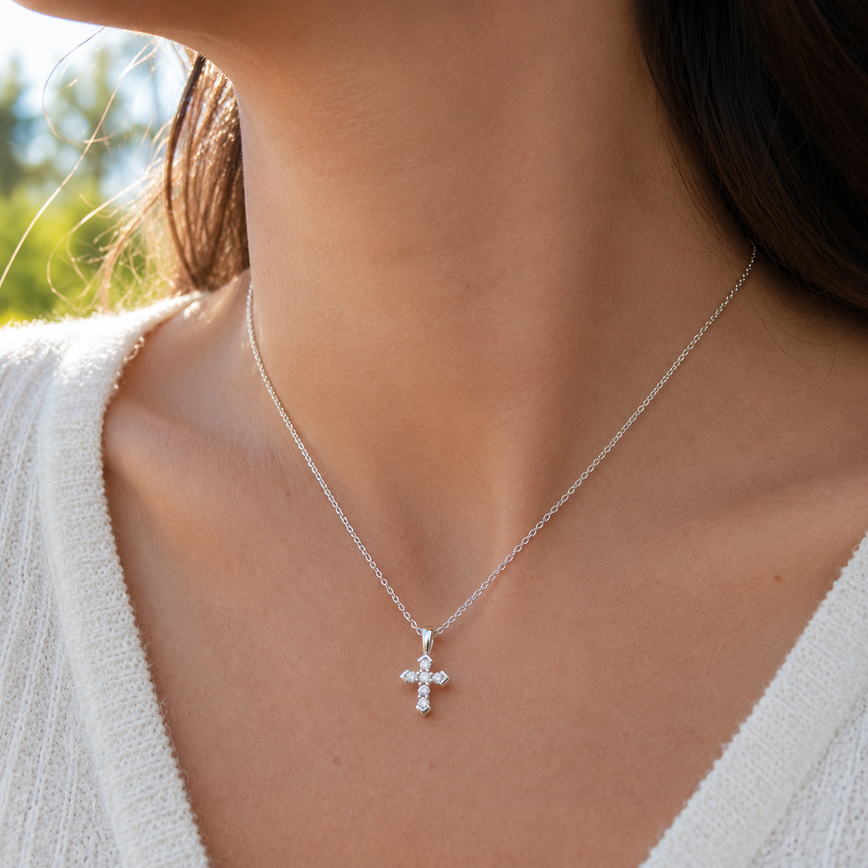 Mustard Seed Cross Necklace