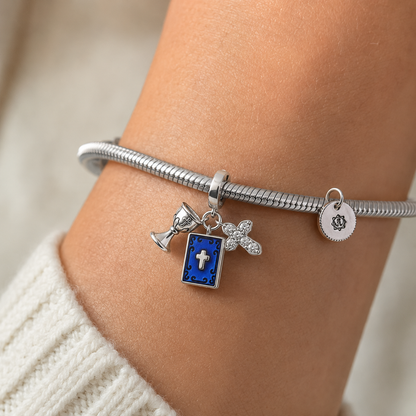 Chalice, Bible and Cross Charm 925 Silver