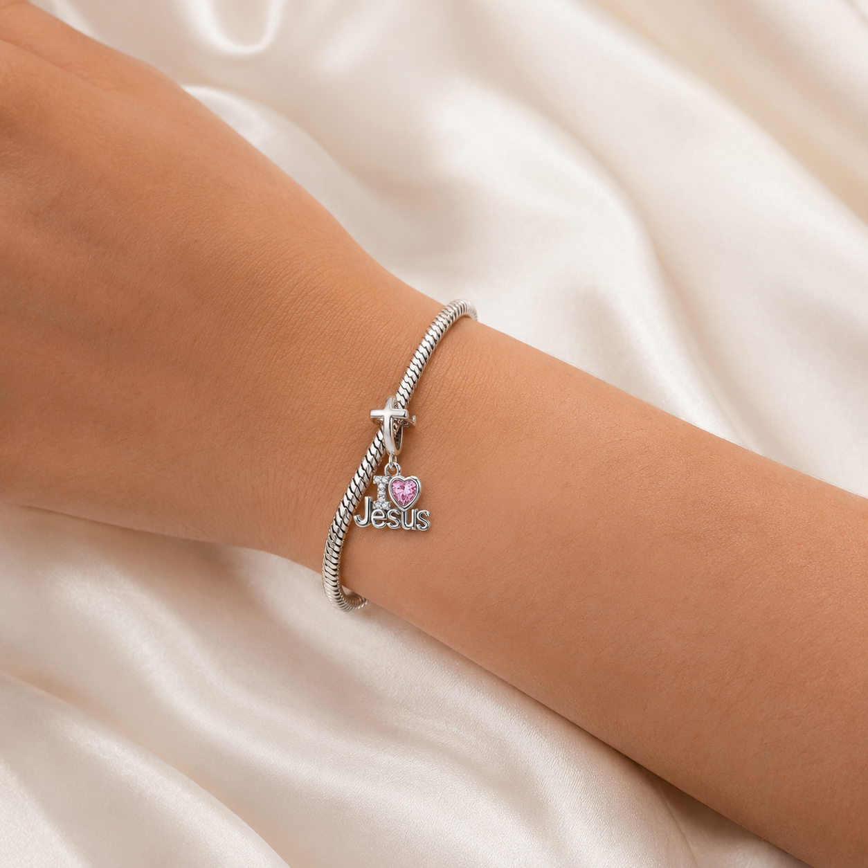 Love for Jesus Charm 925 Silver