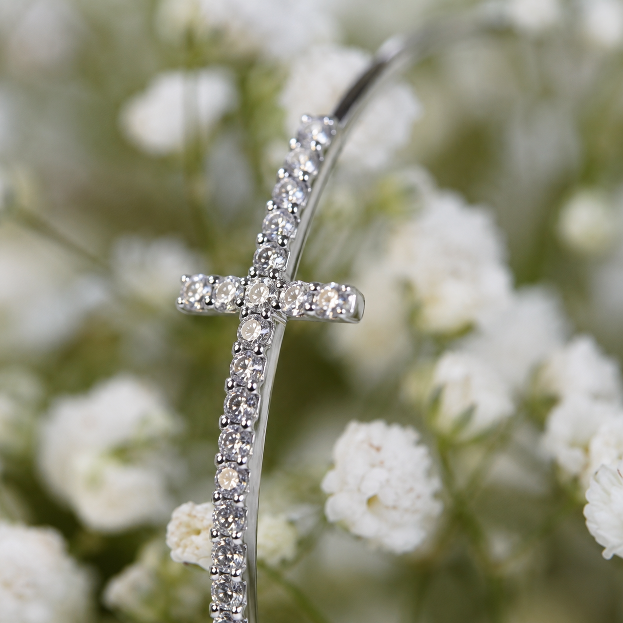 Cross of Light Hoop Earrings