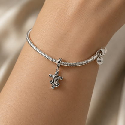Praying Hands Charm 925 Silver