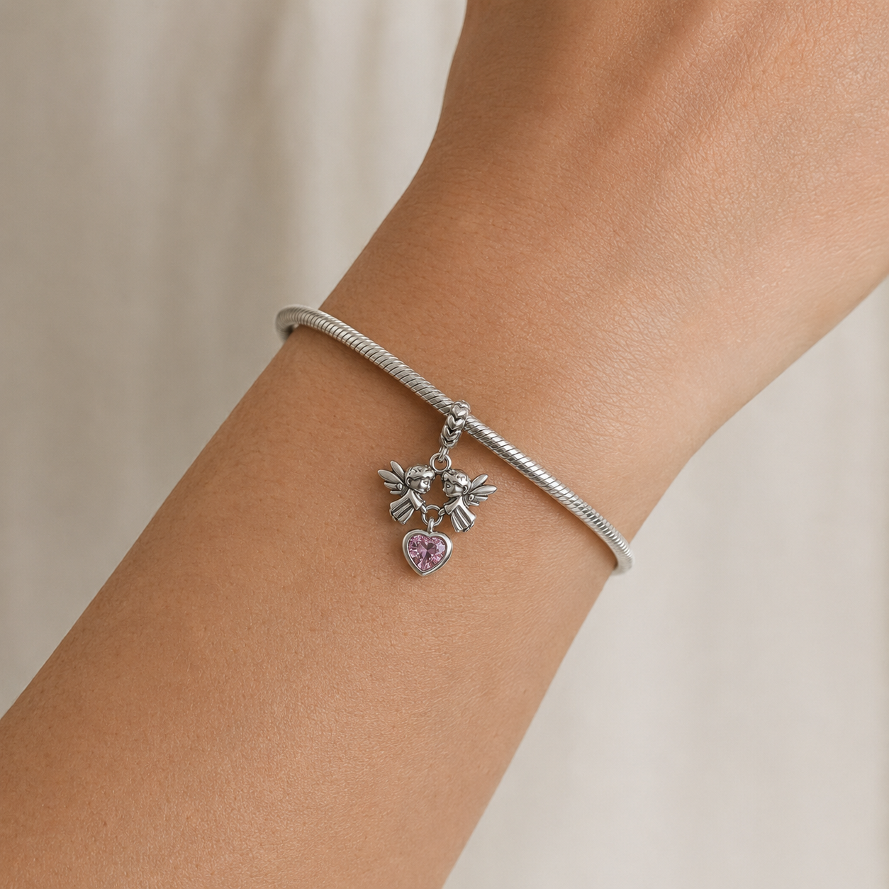 Meeting of Angels Charm 925 Silver