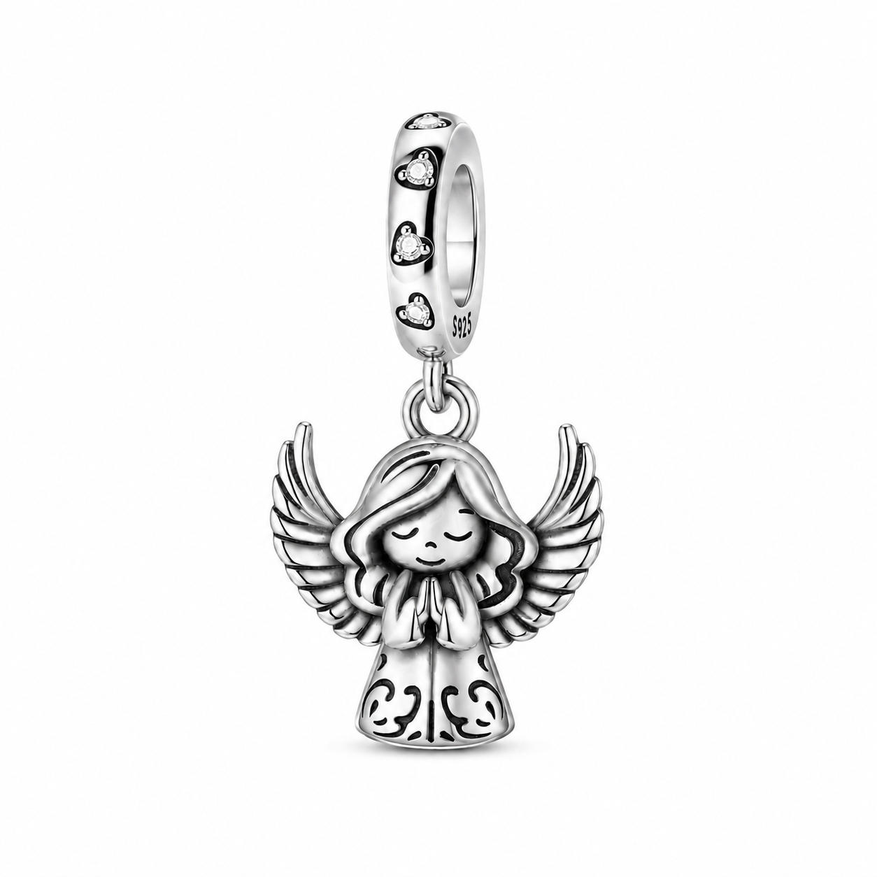Angel in Prayer Charm 925 Silver
