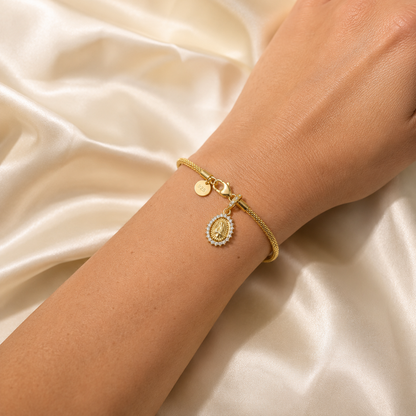 Miracle of Guadalupe Charm 18k Gold Plated