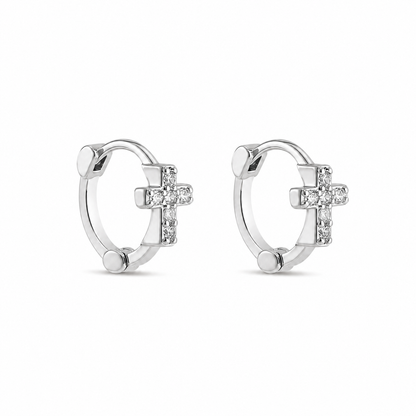 Shine of the Cross Huggie Earrings