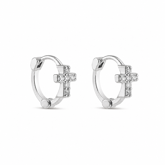 Shine of the Cross Huggie Earrings