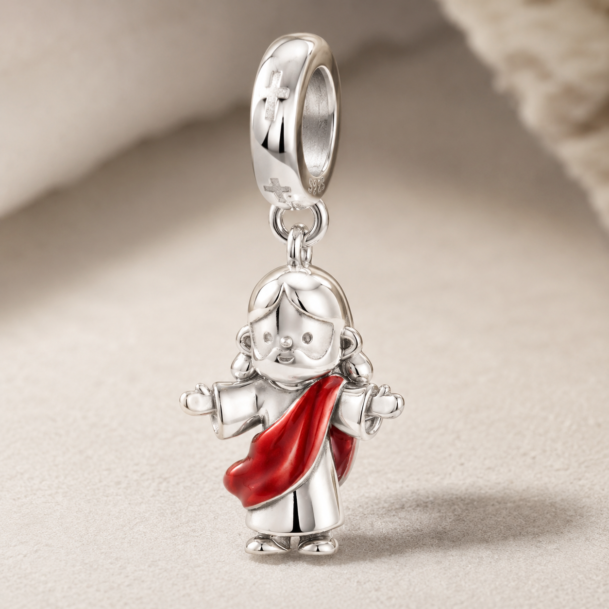 Risen Christ King Charm — 925 Silver