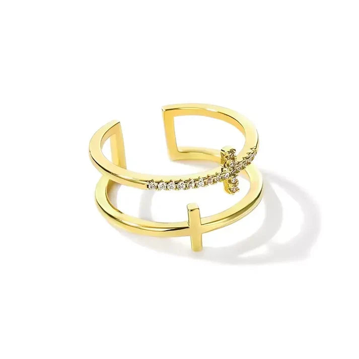 Paths of Faith Double Ring — Gold