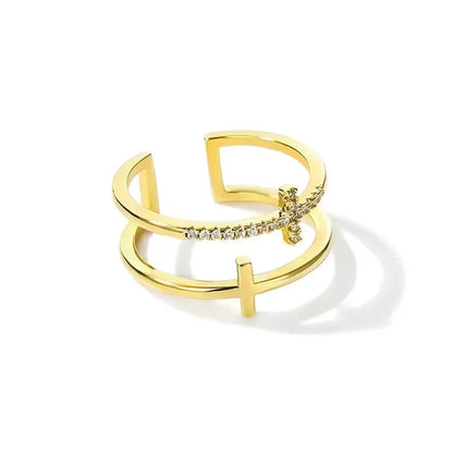 Paths of Faith Double Ring — Gold