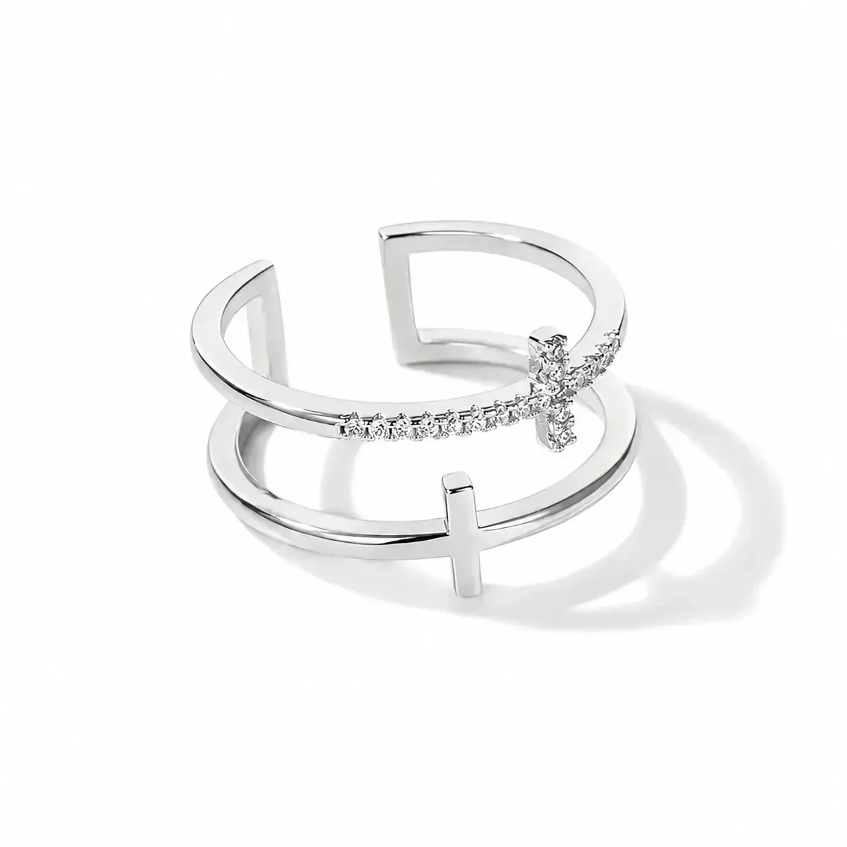 Paths of Faith Double Ring — Silver