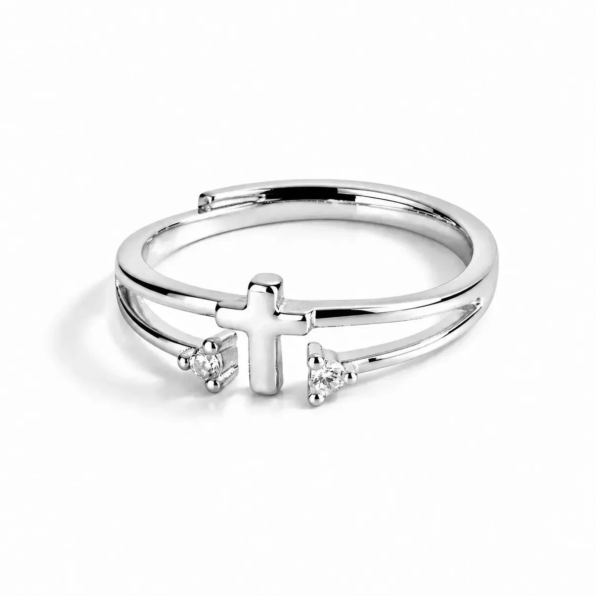 Silent Faith Cross Ring