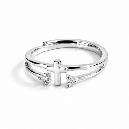 Silent Faith Cross Ring