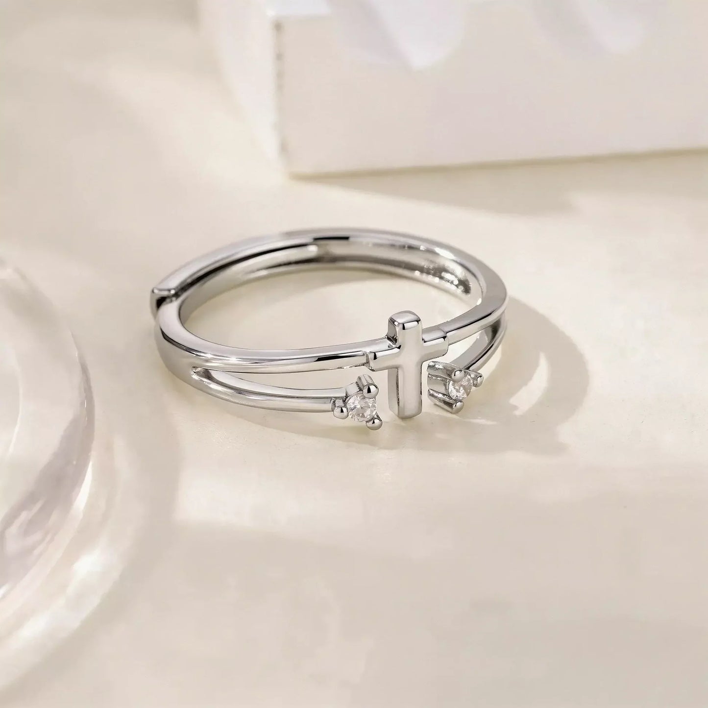 Silent Faith Cross Ring