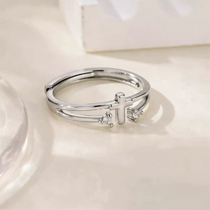Silent Faith Cross Ring
