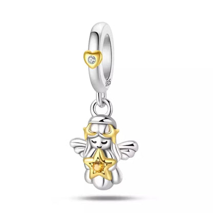 Heavenly Guardian Angel Charm — 925 Silver