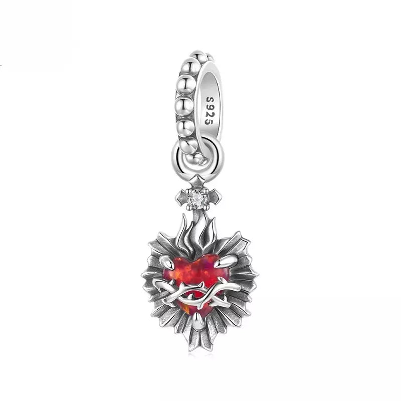 Sacred Heart of Jesus Charm — 925 Silver