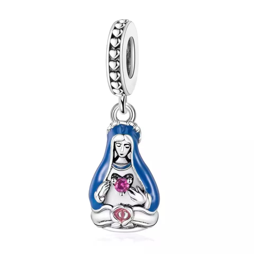 Immaculate Heart of Mary Charm — 925 Silver