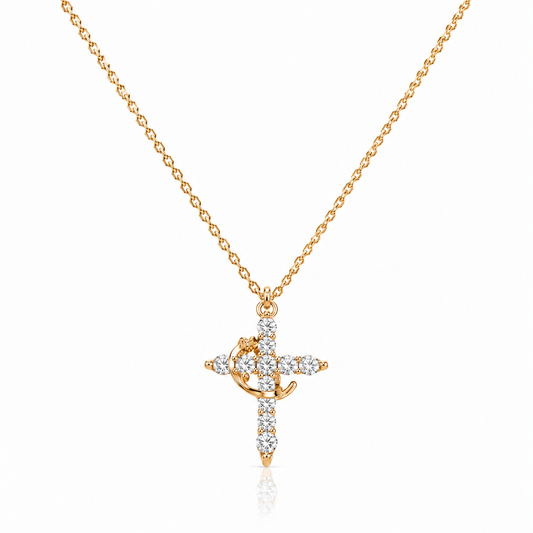 Cross & Crown Necklace – Elegance and Purpose
