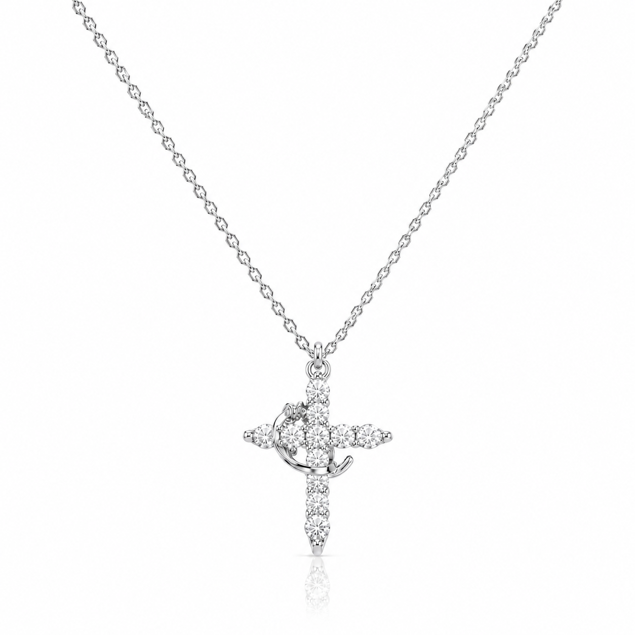 Cross & Crown Necklace – Elegance and Purpose