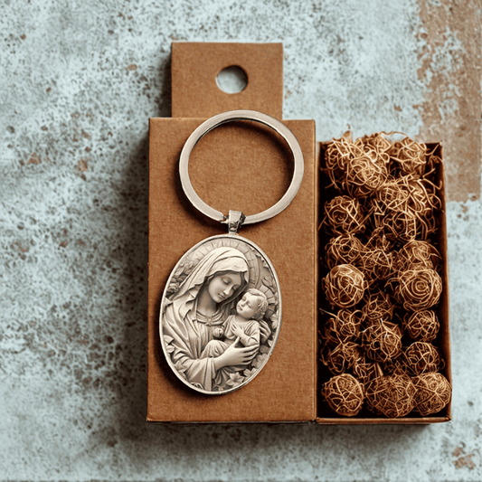 Retro Virgin Mary Keychain