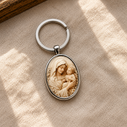 Retro Virgin Mary Keychain