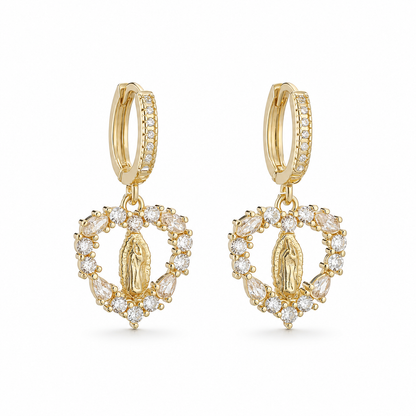Grace of Guadalupe Heart Earrings