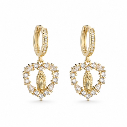 Grace of Guadalupe Heart Earrings