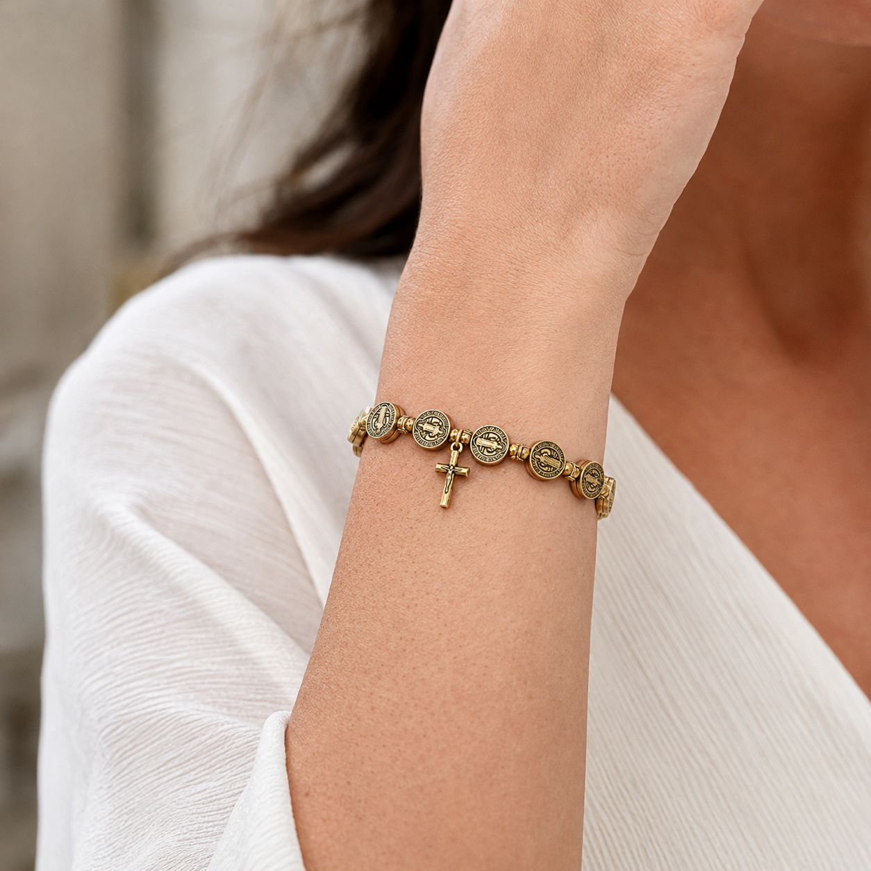 Saint Benedict Shield Bracelet
