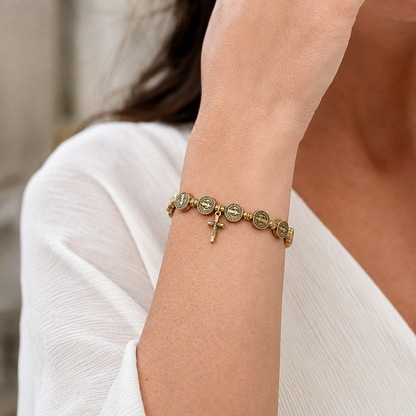 Saint Benedict Shield Bracelet