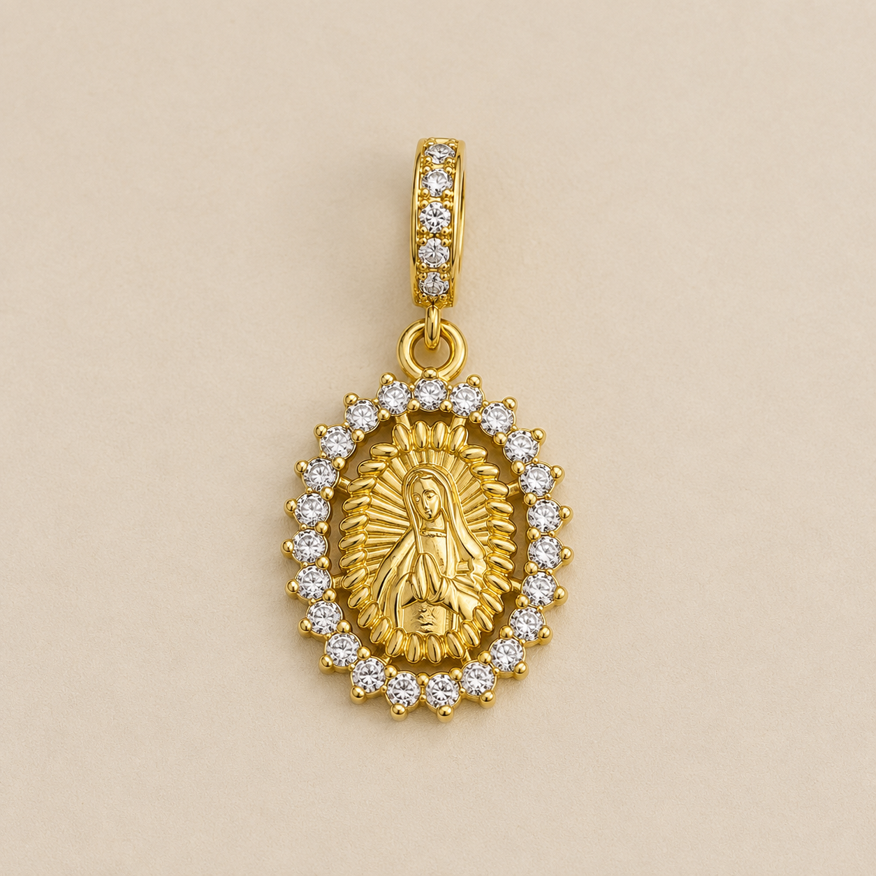 Miracle of Guadalupe Charm 18k Gold Plated