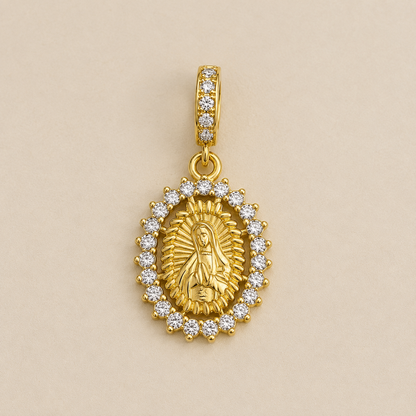 Miracle of Guadalupe Charm 18k Gold Plated