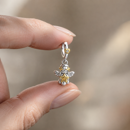 Heavenly Guardian Angel Charm — 925 Silver
