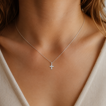 Mustard Seed Cross Necklace