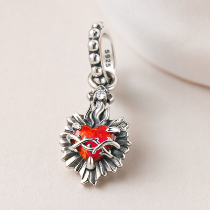 Sacred Heart of Jesus Charm — 925 Silver