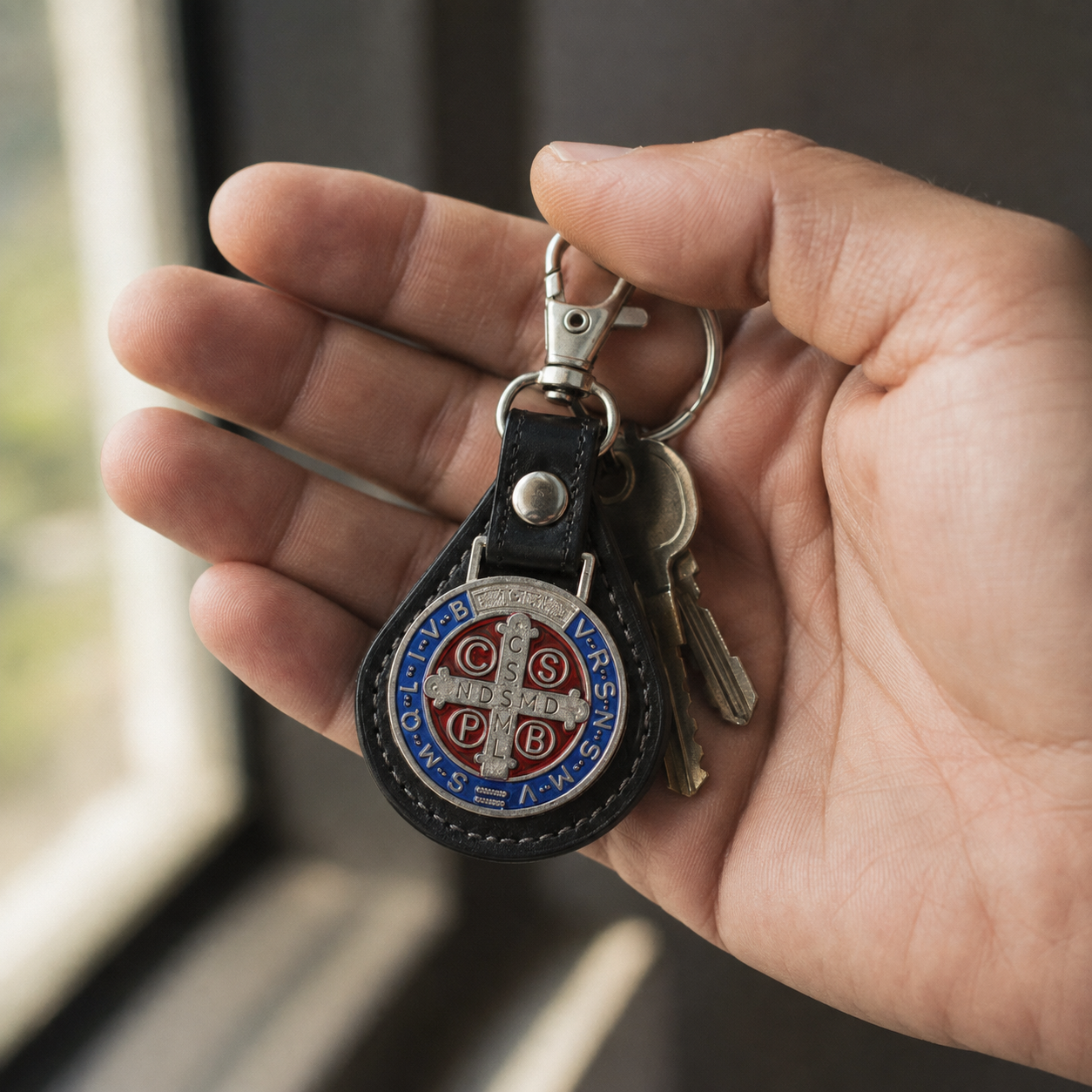 Guardian of the Road Saint Benedict Keychain