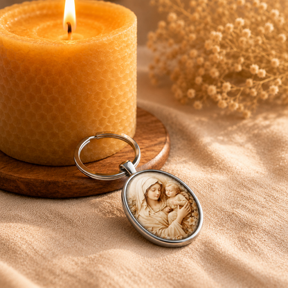 Retro Virgin Mary Keychain