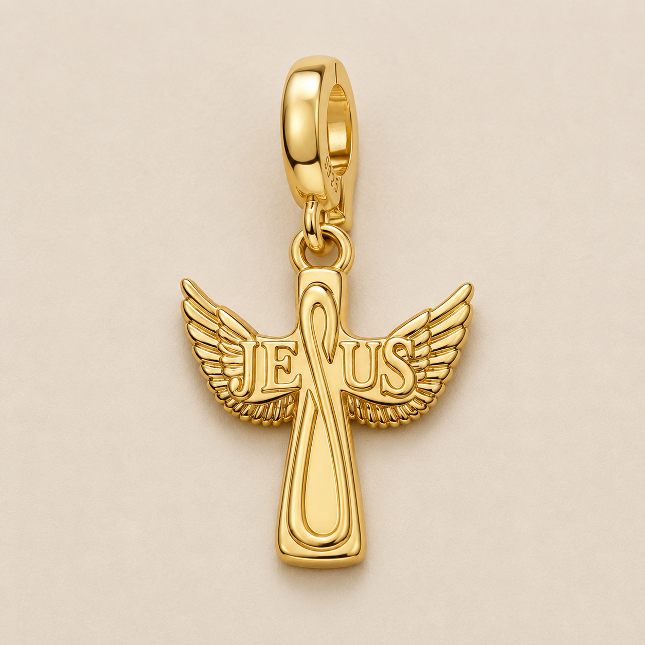 Wings of Jesus Charm 18k Gold Plated