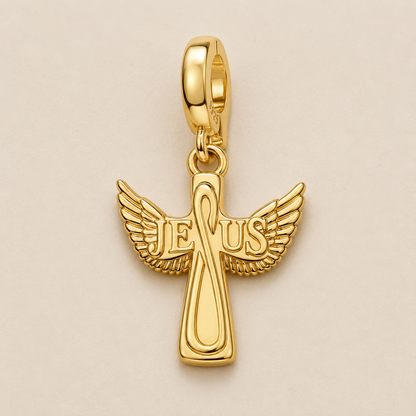 Wings of Jesus Charm 18k Gold Plated
