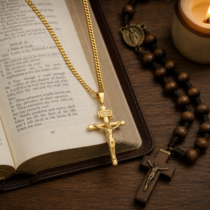 Honor and Faith Crucifix Necklace
