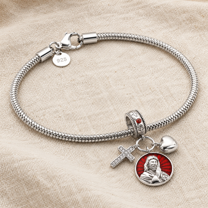 Jesus, Source of Love Charm 925 Silver