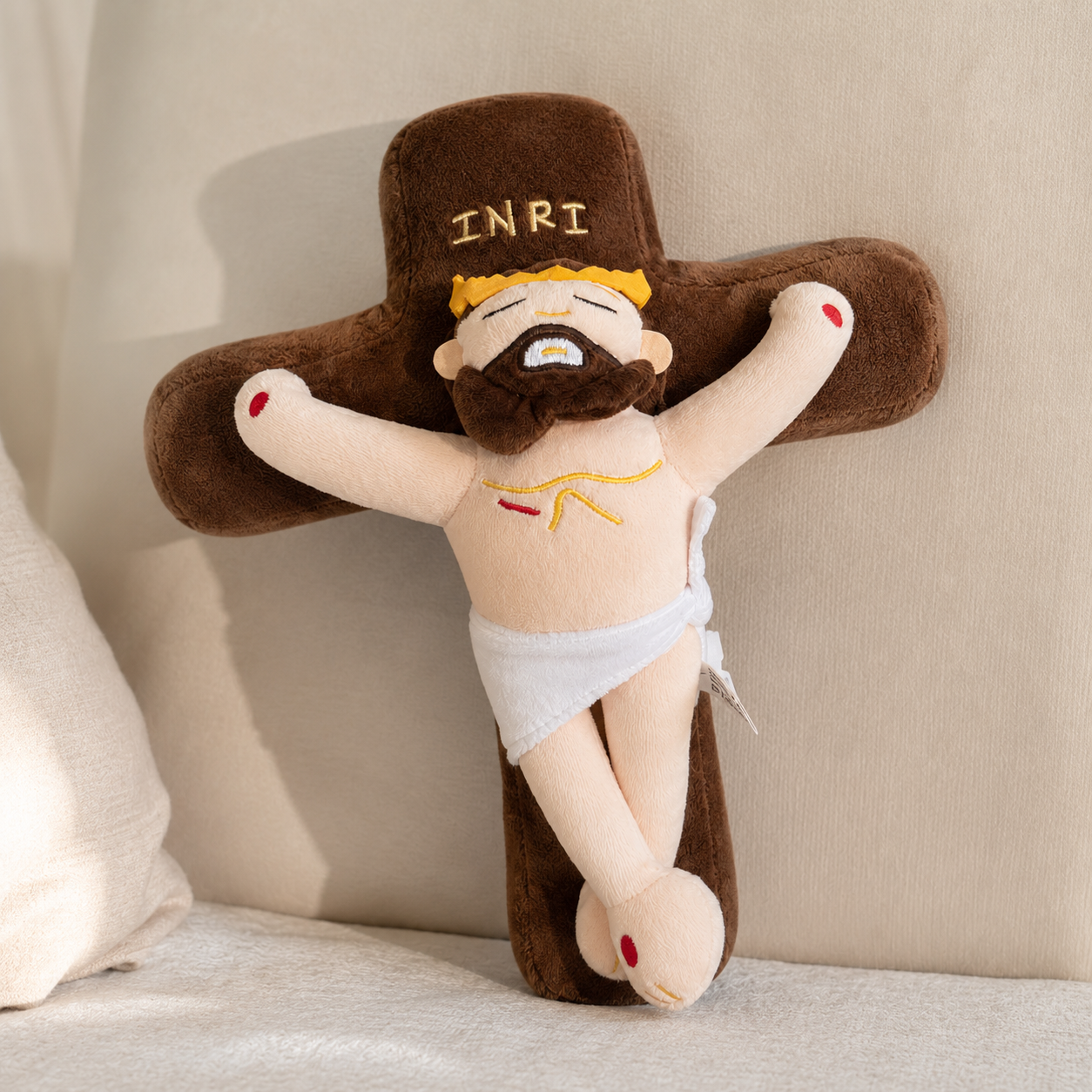 Crucified Christ Plush Cushion INRI Cross